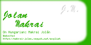 jolan makrai business card